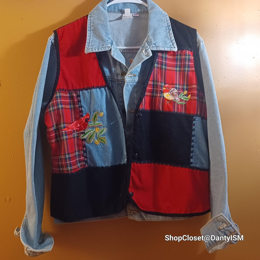 Vtg 1980s Tartan Corduroy Vest  With Patchwork Design - Picture 7 of 15